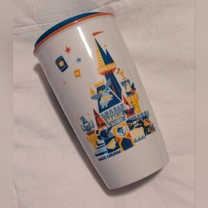 Magic Kingdom Castle Travel Tumbler - White with Blue & Orange